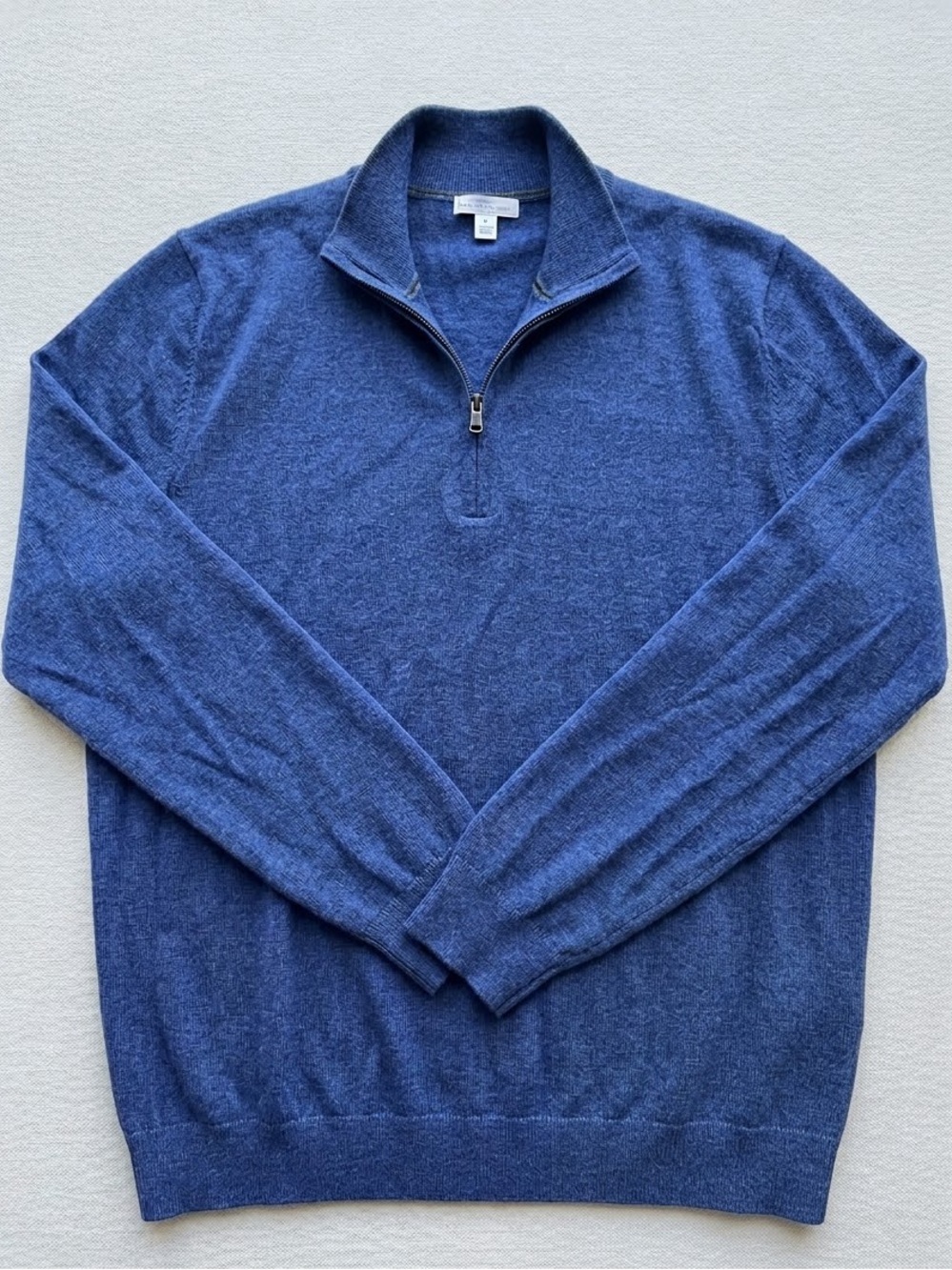 GAP Men's Extra Fine Merino Wool 1/4 Zip Pullover Sweater Blue XL